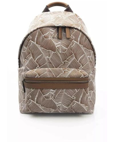 Cerruti 1881 Elegant Leather Backpack With Front Pocket - Gray