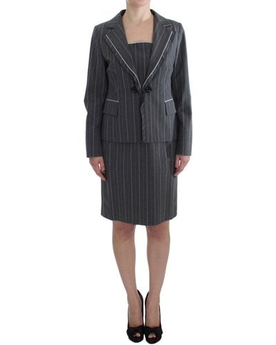 Bencivenga Stretch Suit Sheath Dress & Blazer Set - Black
