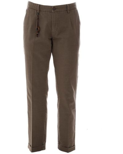 Yes-Zee Brown Cotton Jeans & Pant - Gray