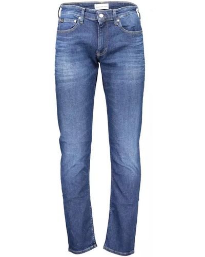 Calvin Klein Sleek Slim Fit Jeans With Recycled Cotton - Blue