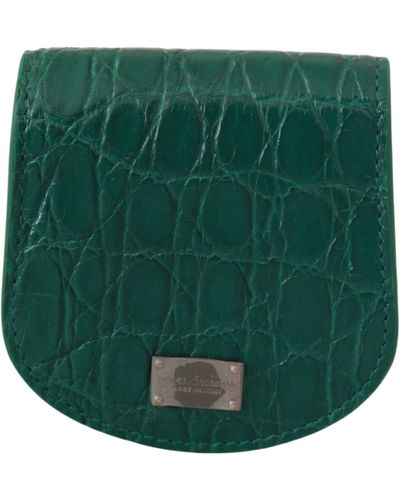 Dolce & Gabbana Exotic Skins Condom Case Holder Wallet - Green