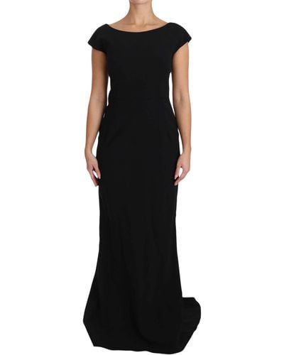 Dolce & Gabbana Stretch Fit Flare Gown Maxi - Black
