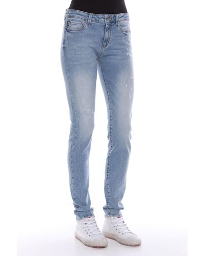 Moschino Denim Monogram Mid-Rise Slim Jeans