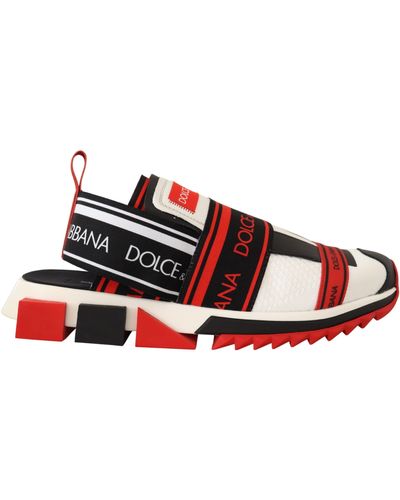 Dolce & Gabbana Red White Black Sneakers Sorrento Sandals