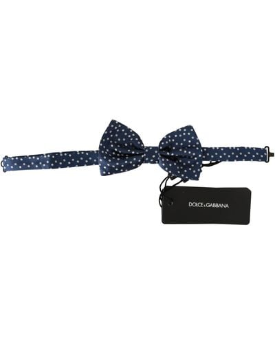 Dolce & Gabbana Polka Dots Silk Adjustable Neck Butterfly Bow Tie - Black