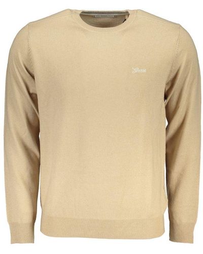 Guess Chic Crew Neck Embroidered Sweater - Natural