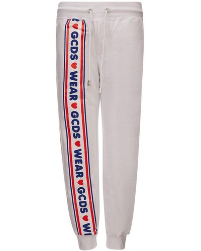 Gcds Jogging White Sweatpants With Logo