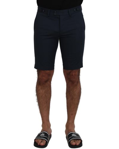 Dolce & Gabbana Stretch Cotton Bermuda Shorts - Blue
