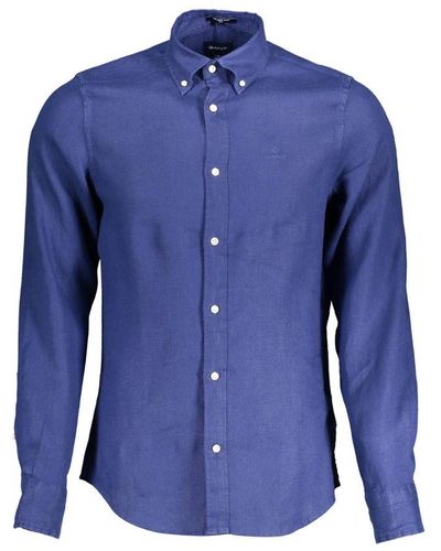 GANT Ele Slim Linen Shirt - Blue
