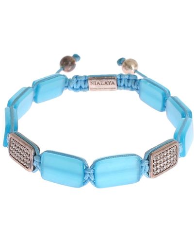 Nialaya Chic Diamond & Opal Beaded Bracelet - Blue