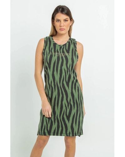 Imperfect Emerald Summer Cotton Camisole Dress - Green
