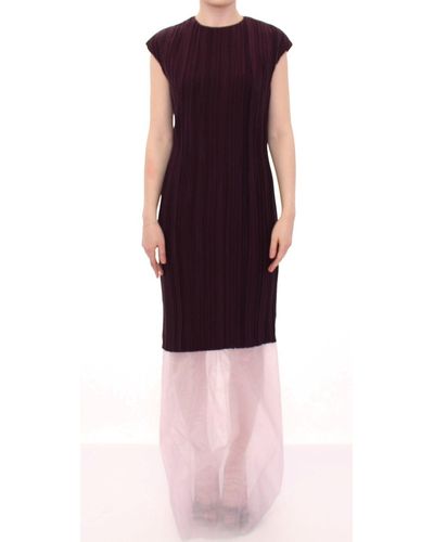 CASASOLA Lavender Gown Silk Long Dress Purple Mom10070 - Red