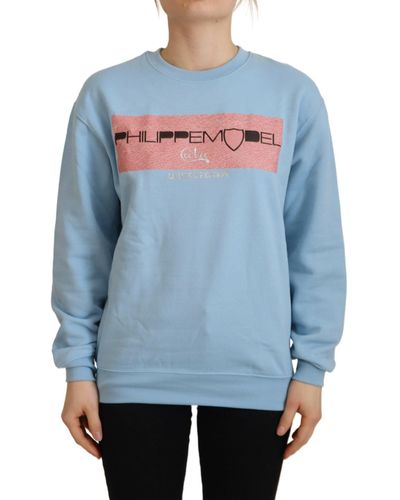 Philippe Model Logo Printed Long Sleeves Sweater - Blue