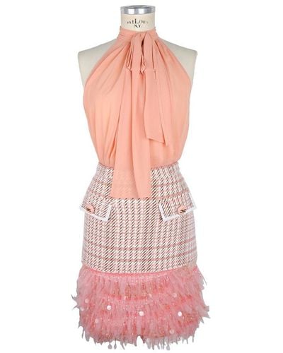 Elisabetta Franchi Antique Sequin Pocketed Dres Duo - Pink