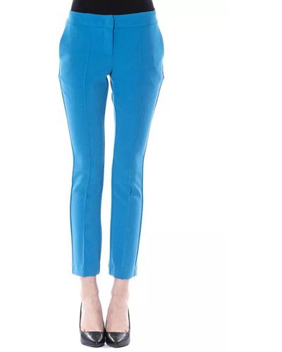 Byblos Chic Light Skinny Pants With Zip Closure - Blue