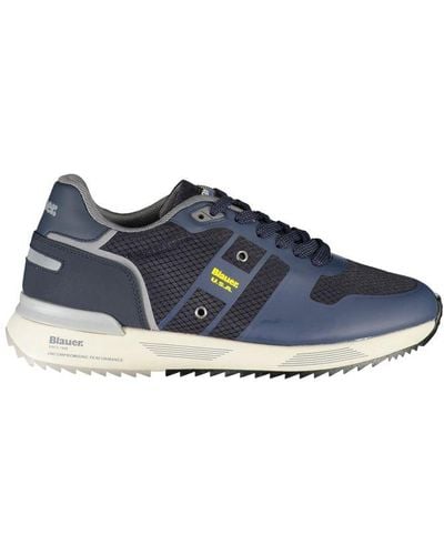 Blauer Dapper Sneakers With Contrast Detailing - Blue