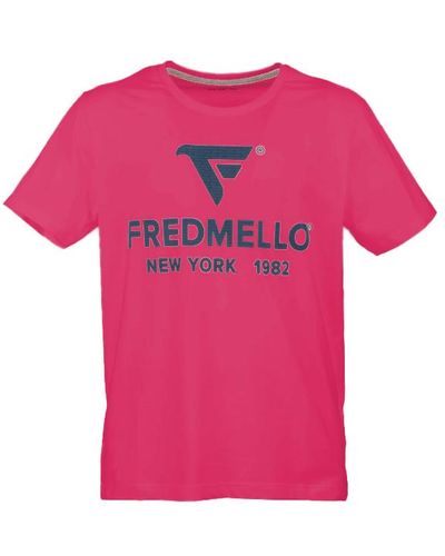 Fred Mello Rubber Logo Cotton Tee - Pink