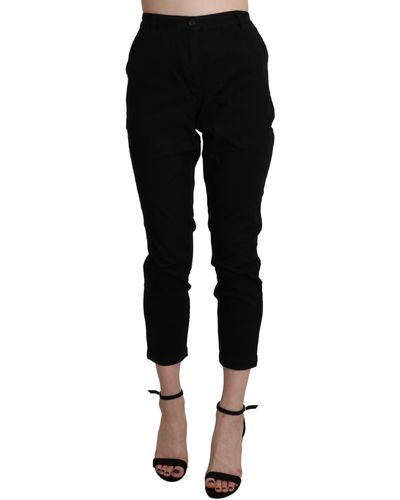 Acht Chic High Waist Cropped Jeans - Black