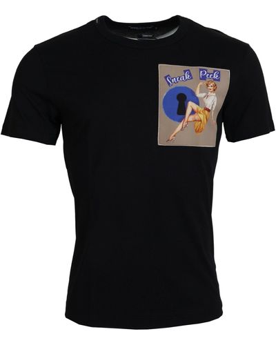 Dolce & Gabbana Chic Cotton Tee For The Modern - Black