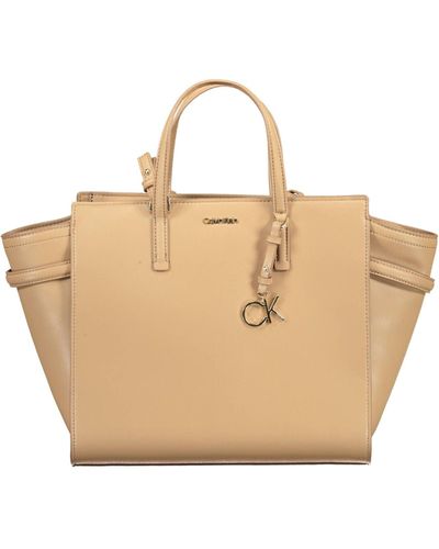 Calvin Klein Beige Polyester Handbag - Natural
