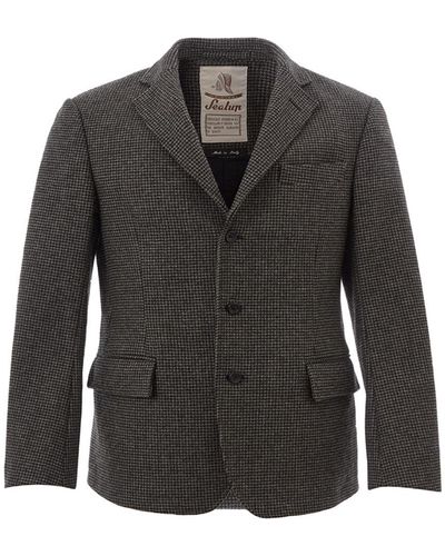 Sealup Exquisite Check Wool Jacket For The Modern - Black