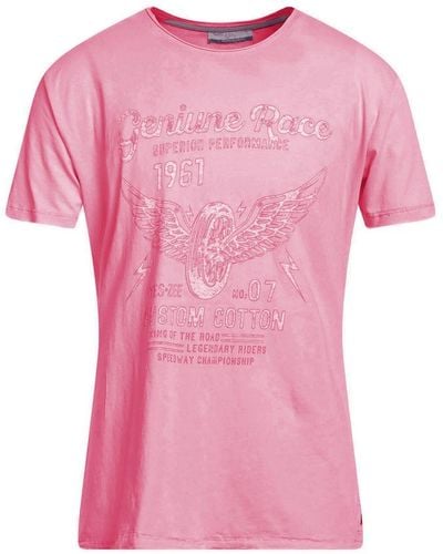 Yes-Zee Chic Cotton Tee With Front Print - Pink
