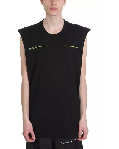 Marcelo Burlon Sleeveless Shirt With Front Print And Back Embroidery - Black