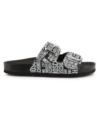 Love Moschino Logo-print Buckle-fastening Sandals - Black