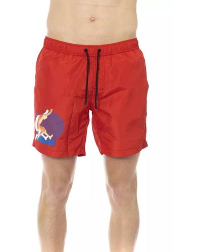 Bikkembergs Vibrant Degradé Swim Shorts For - Red