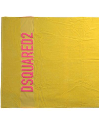 DSquared² Sunshine Logo Beach Towel - Yellow