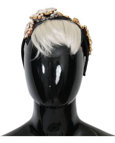 Dolce & Gabbana Crystal Diadem Headband - Black