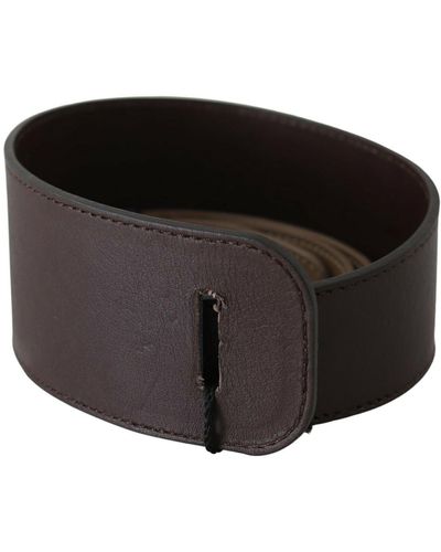 Gianfranco Ferré Elegant Dark Braided Leather Belt - Black