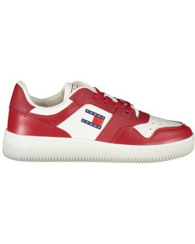 Tommy Hilfiger Chic Contrast Lace-Up Sneakers - Red