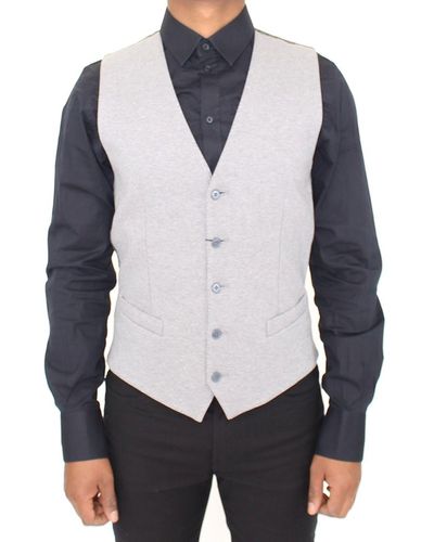 Dolce & Gabbana Dolce Gabbana Cotton Stretch Dress Vest Blazer - Gray