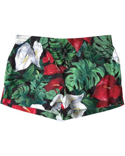 Dolce & Gabbana Multicolor Printed Swimming Beachwear Swimwear - Green