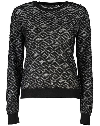 Guess Chic Embroidered Crew Neck Sweater - Black
