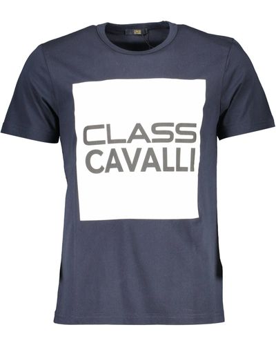 Class Roberto Cavalli Blue Cotton T-shirt