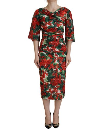 Dolce & Gabbana Enchanting Floral Print Sheath Dress - Multicolor