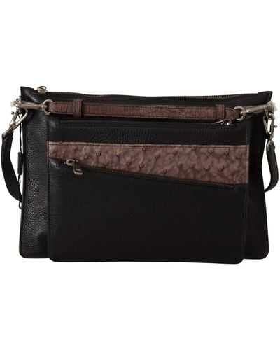 Dolce & Gabbana Elegant Leather Sling Shoulder Bag - Black