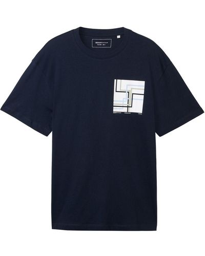 Tom Tailor T-shirt mit lockerem print - Blau
