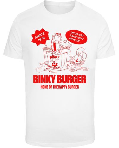 Merchcode Garfield 45 binky burger t-shirt - Rot