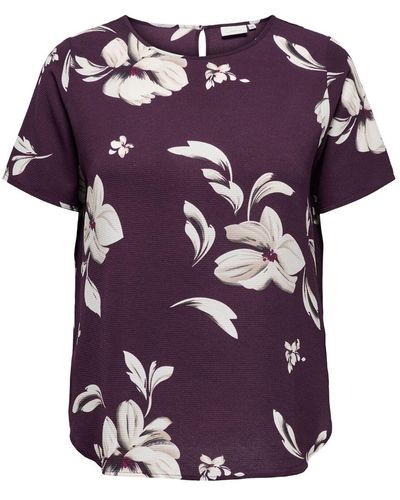 Only Carmakoma Top curvy print oberteil - Lila