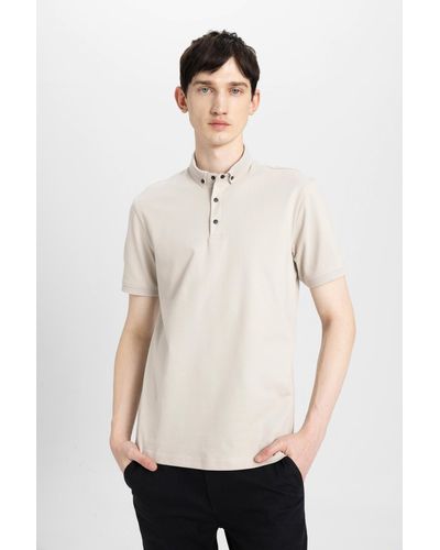 Defacto Slim fit basic kurzarm-polo-t-shirt - Weiß