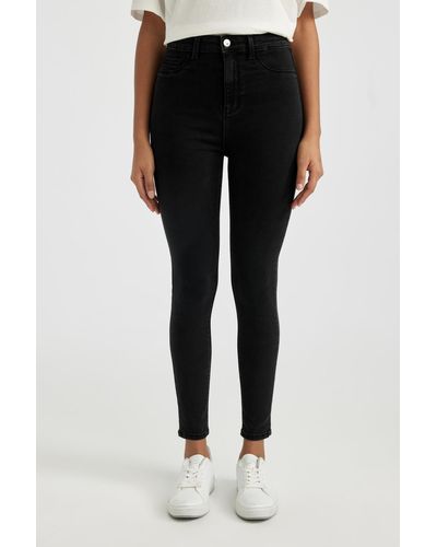 Defacto Jegging jeanshose mit hoher taille und knöchellänge und schmalem bein b7498ax24sp - Schwarz