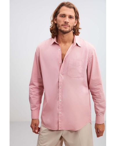 Grimelange Brıtt hemd mit weitem schnitt und bequemem aussehen aus 100 % baumwolle in - Pink