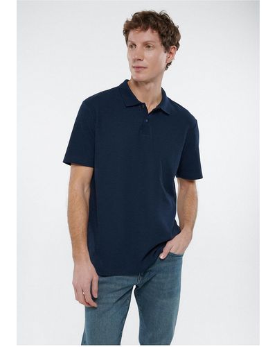 Mavi Marineblaues polo-t-shirt, reguläre passform/normaler schnitt, -70490