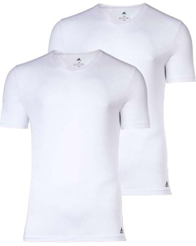 adidas T-shirt 2er pack active flex cotton, v-ausschnitt, uni - Weiß