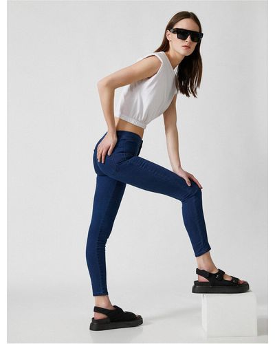 Koton Skinny fit jeans – slim-fit-hose mit schmalem bein und hoher taille - Blau