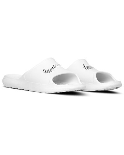 Nike Sport-schlappen flacher absatz - Weiß