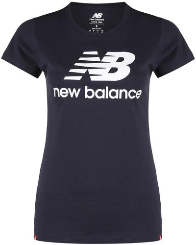 New Balance Essentials gestapeltes logo - Blau